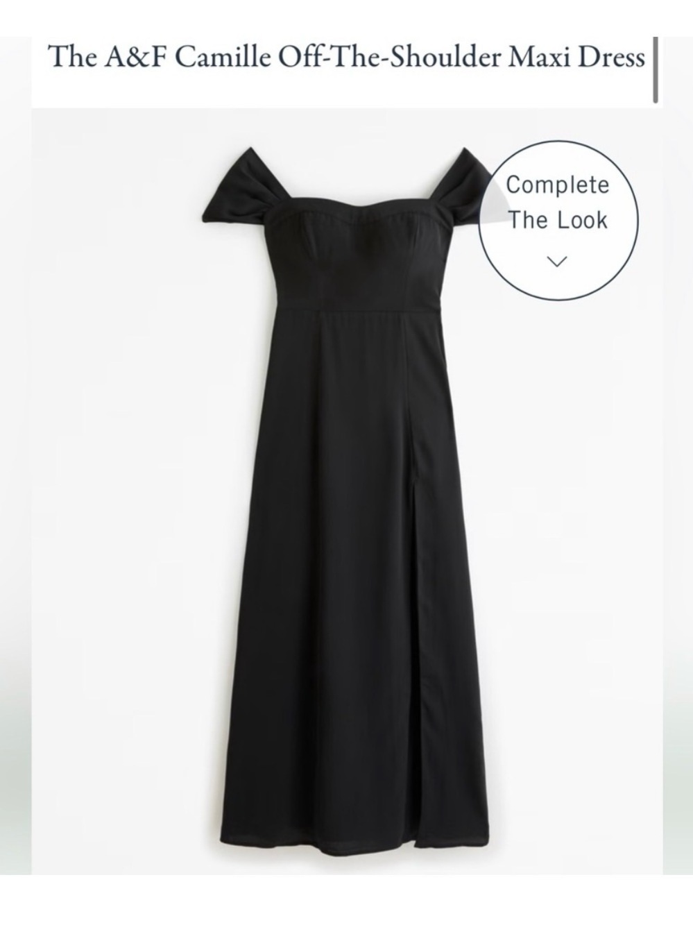 Abercrombie & Fitch Black Camille Off the Shoulder Maxi Dress